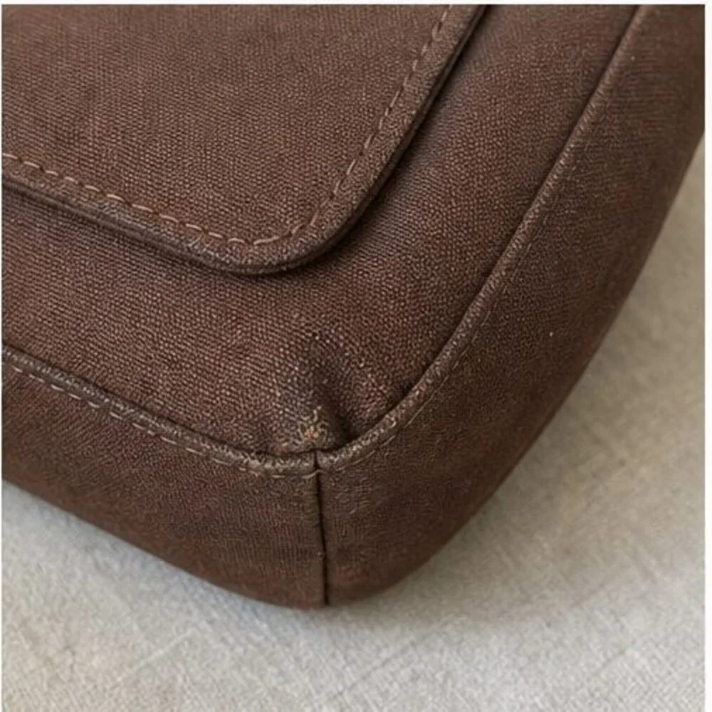 Brown Canvas Crossbody Bag